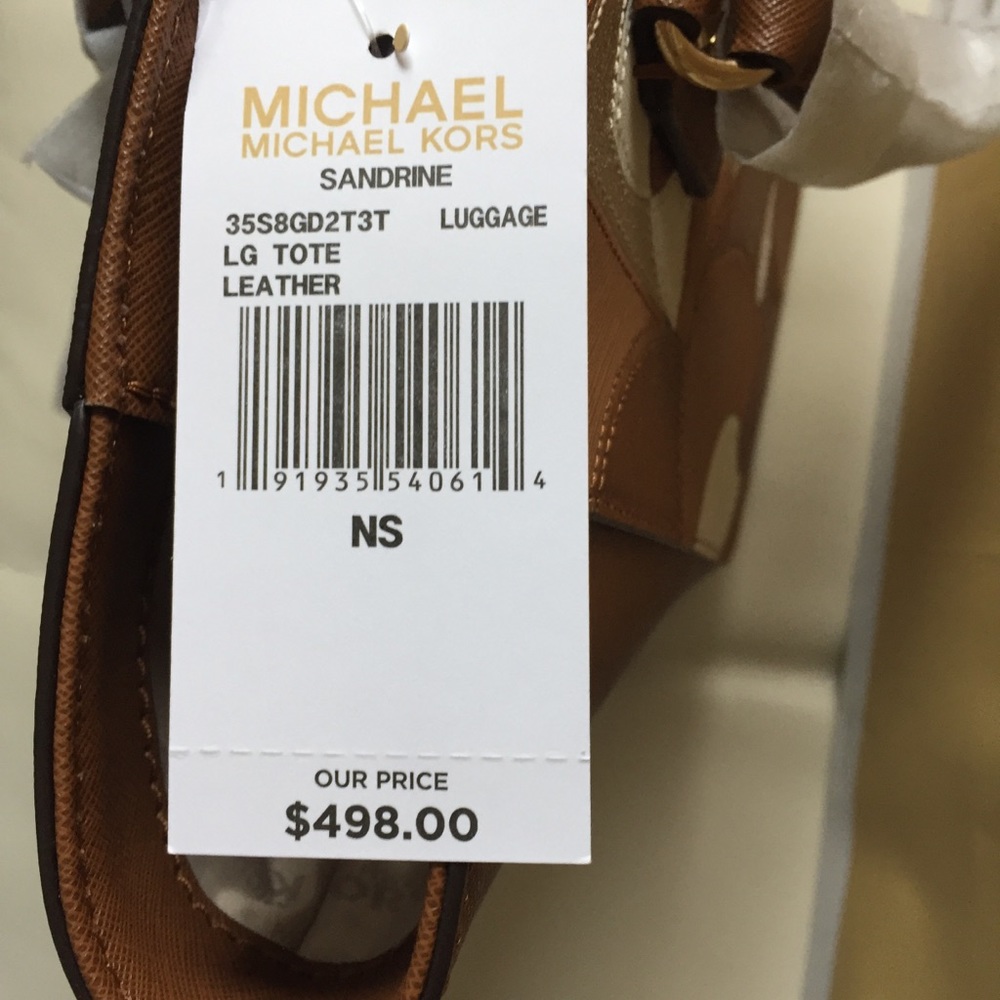 NWT MICHAEL KORS SANDRINE LARGE LUGGAGE TOTE BROWN - Picture 5 of 7